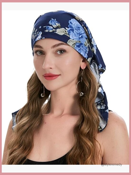 Pre-Tied Turban Beanie Cap Lightweight Chemo Headwrap Skull Cap main image 4
